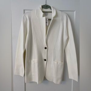 J. Crew White Cotton Blazer Size Medium
